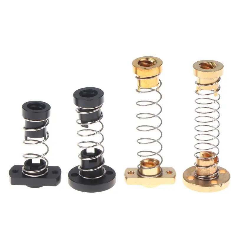 T8 Anti-backlash Lead Screw with Spring Nut Brass POM Material 2/4/8mm Lead Eliminate Gap for CNC Engraving Machine 3D Printer