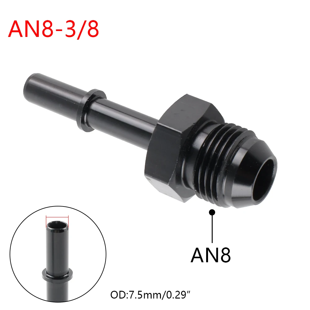 Aluminum Black Quick Connect 6AN AN6 Male To 3/8\