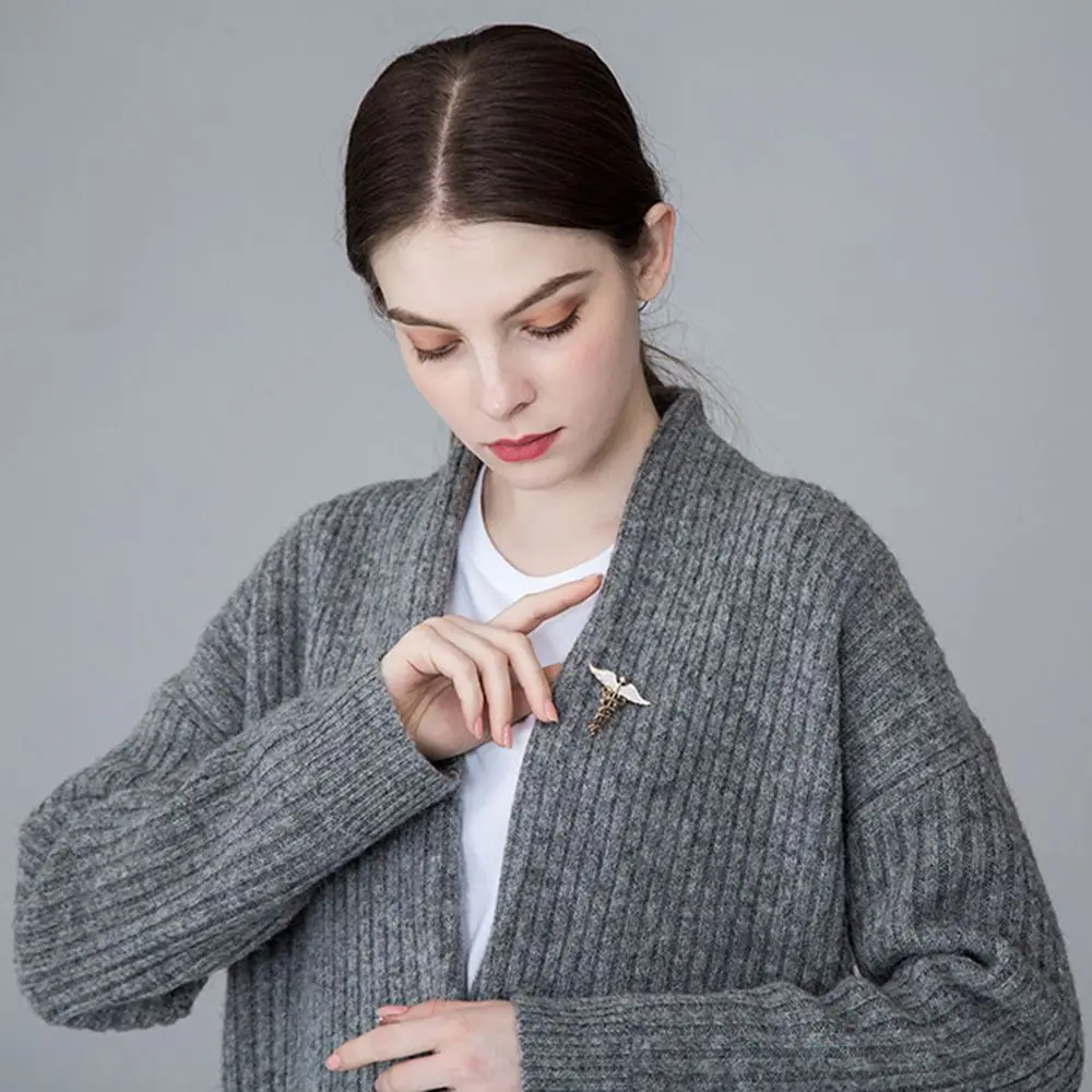 هدية للرجال والنساء الفاخرة طوق الملابس المينا المعادن Caduceus قضيب شارة مجوهرات اكسسوارات الصدار بروش دبابيس #1