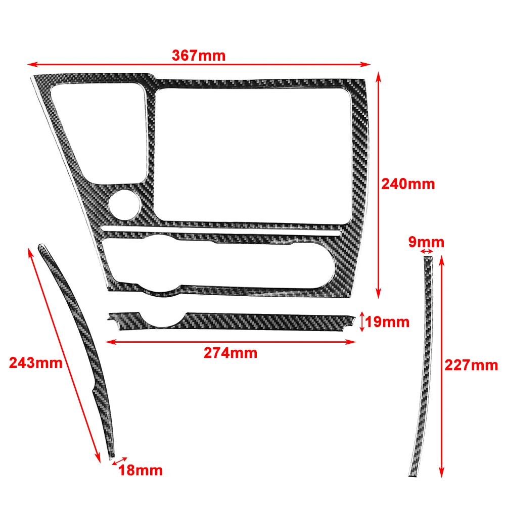 LHD Carbon Fiber Car Navigation Panel Cover Trim Decoration Accessories For Honda Civic 9th Gen Coupe Sedan 2012 2013 2014 2015