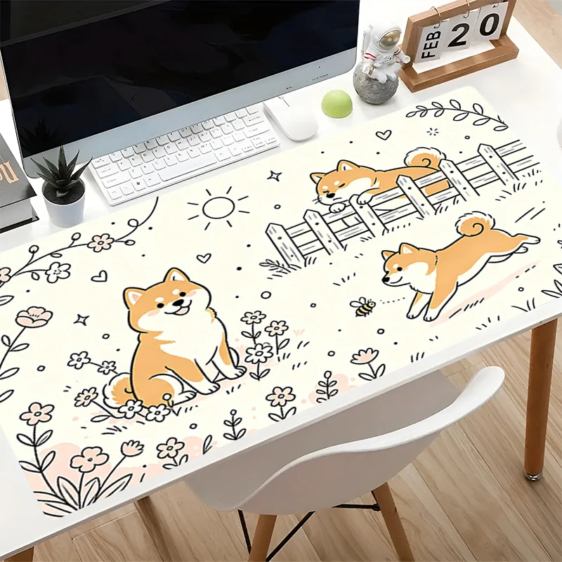 Esports Gaming Table - かわいいマウスパッドアニメーションオフィスeスポーツゲームテーブルマット特大キーボードパッドかわいいコーギーチャイ犬コンピューターマウスマット漫画