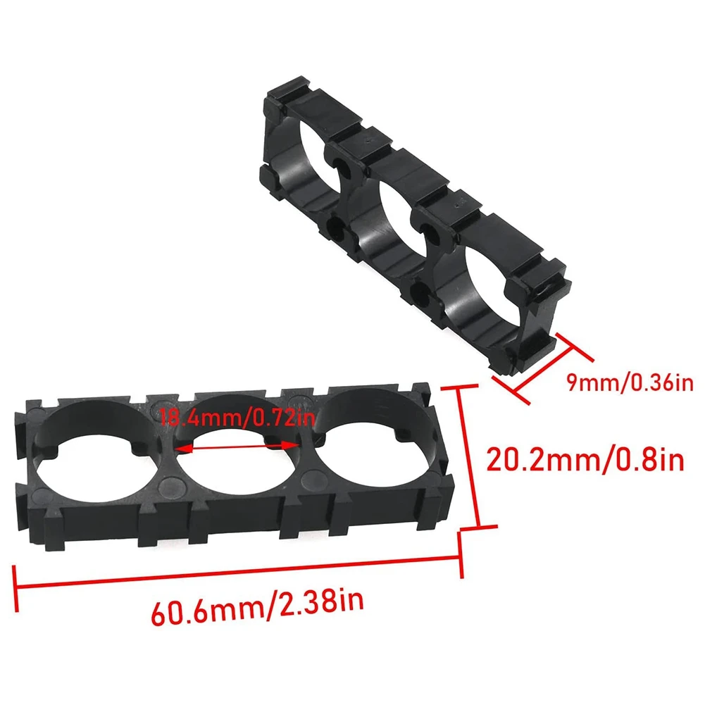 

Classy-30Pcs Splicing Battery Support 18650 Lithium Battery Bracket Spacer Lithium Battery Plastic Holder Bracket