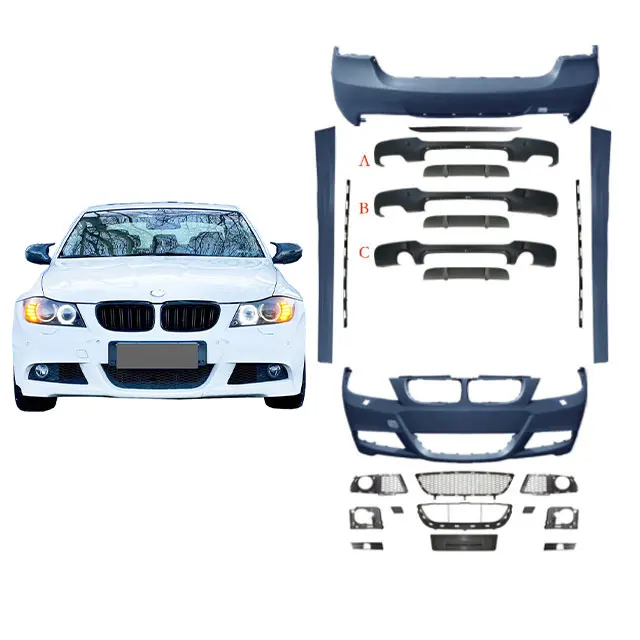 

For FW Factory Car Parts Accessories Body Kit MT Style Front Rear Bumper Bodykit Upgrade For BMW 3 Series E90 09-12 To MT