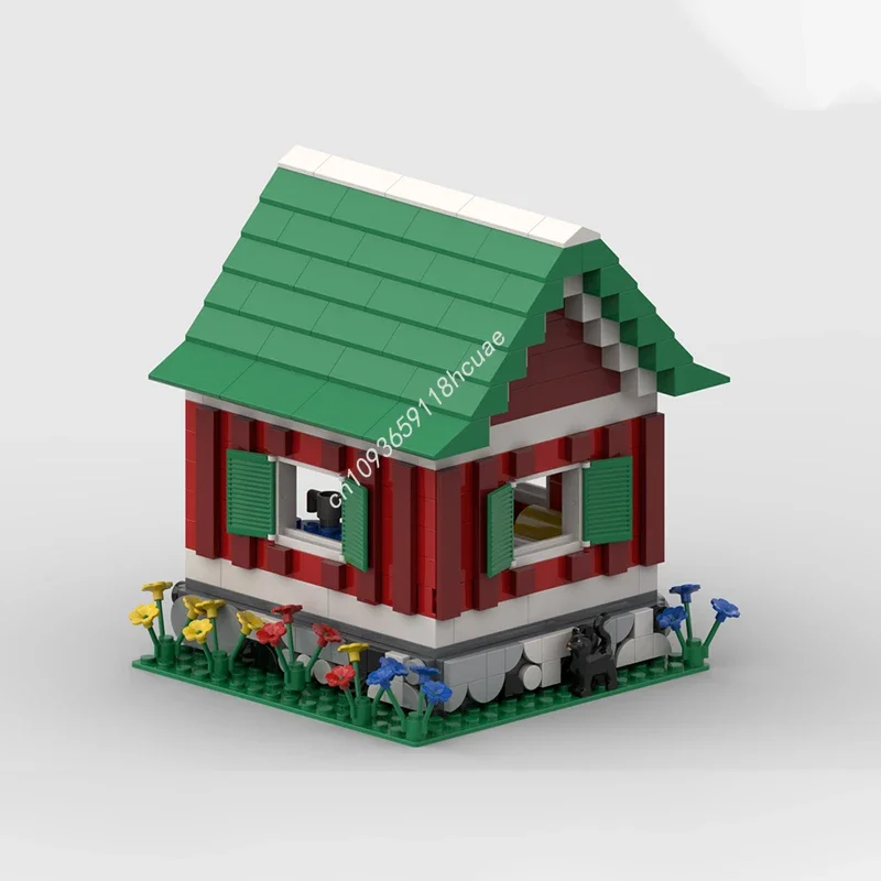 

377 деталей MOC: Шведский летний домик (Summerhuset) — модульные строительные блоки, рождественский подарок, креативная модель для самостоятельной сборки, идеально подходит для детей