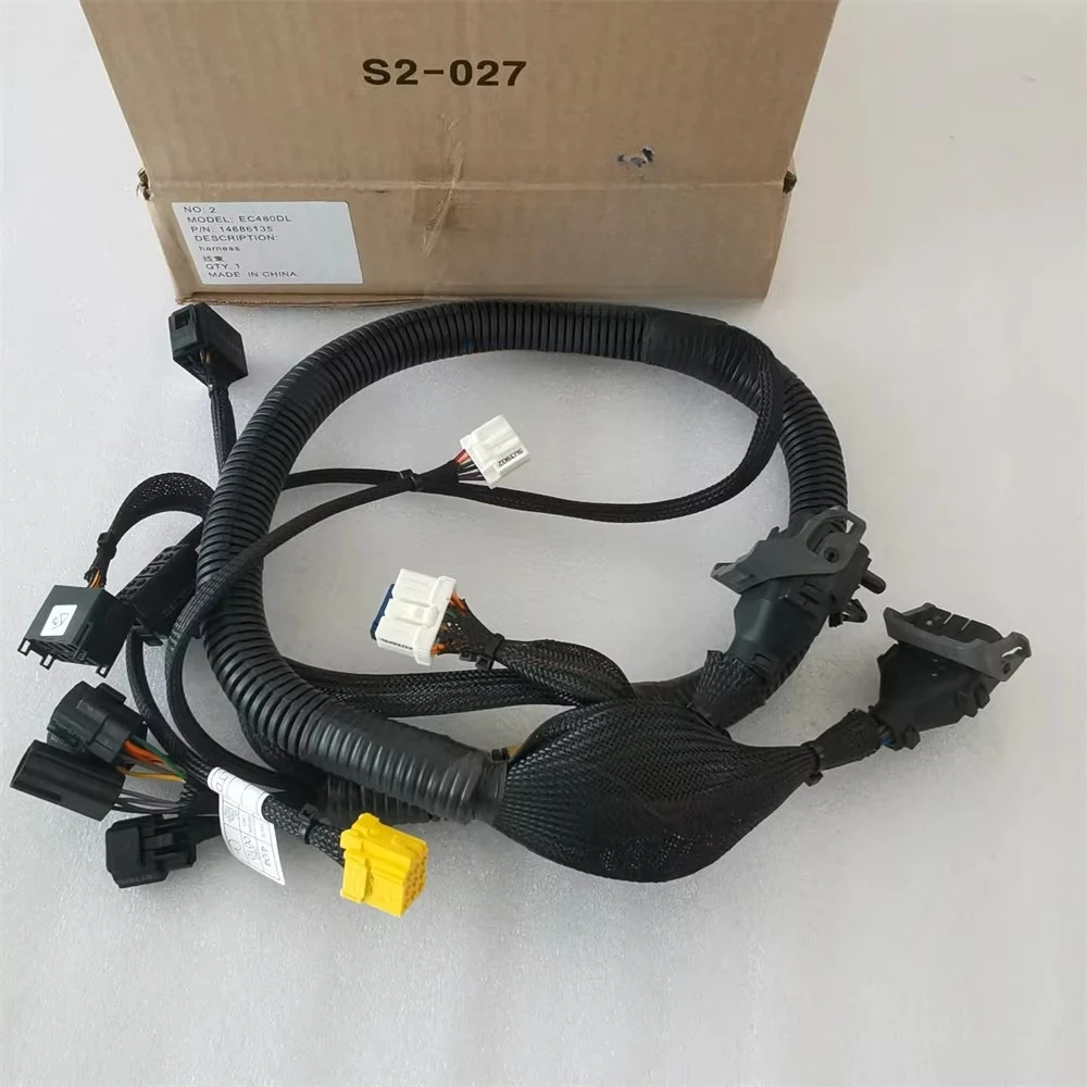 Wire Harness for EC480DL Excavator, Genuine Quality, Part Number 14686135, Construction Machinery Circuit Spare Parts