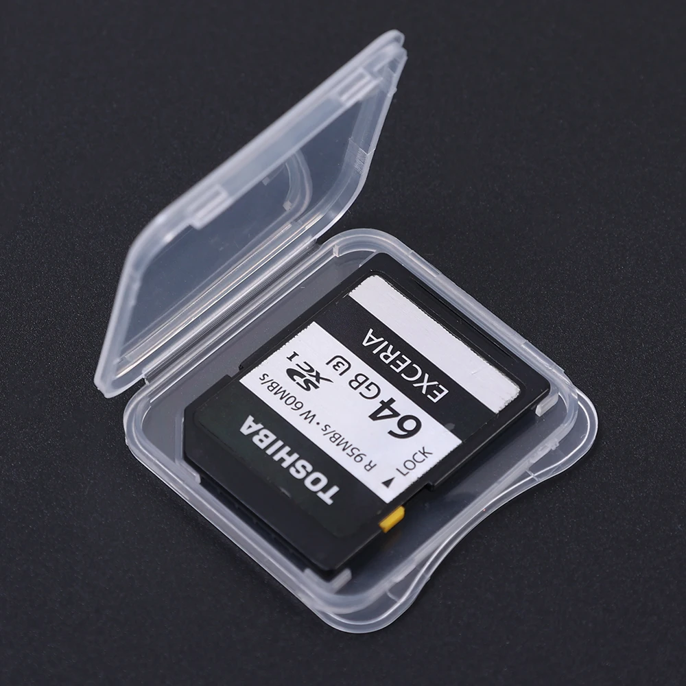 Funda protectora para tarjetas de memoria TF/SD, caja de almacenamiento portátil, transparente, a prueba de polvo, 20/10/5/1 piezas