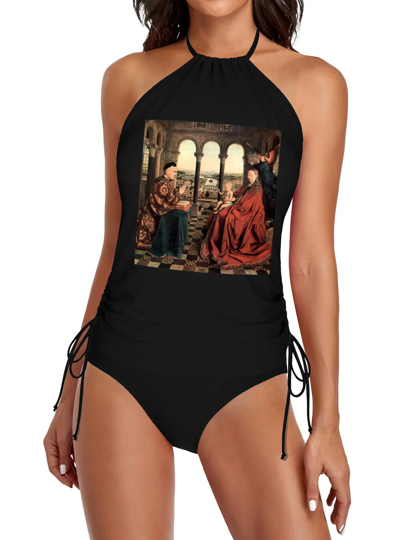

Blessed Mary: Madonna of Chancellor Rolin, Jan van Eyck Split Swimsuit Set woman swimwear 2025 bikinis for women