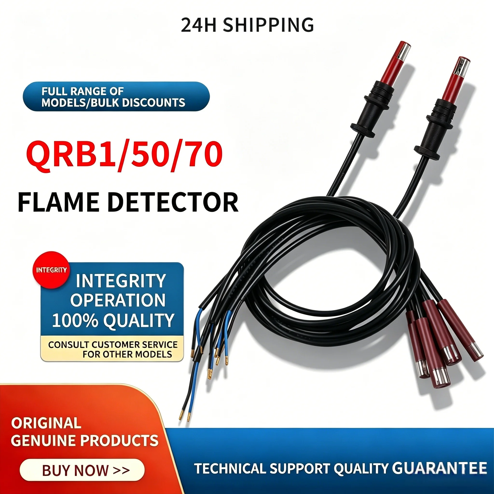 Industrial QRB1 Flame Detector Photosensitive Electric Eye Flame Detector For Fuel Burner Equipment, 24h Fast Shipping