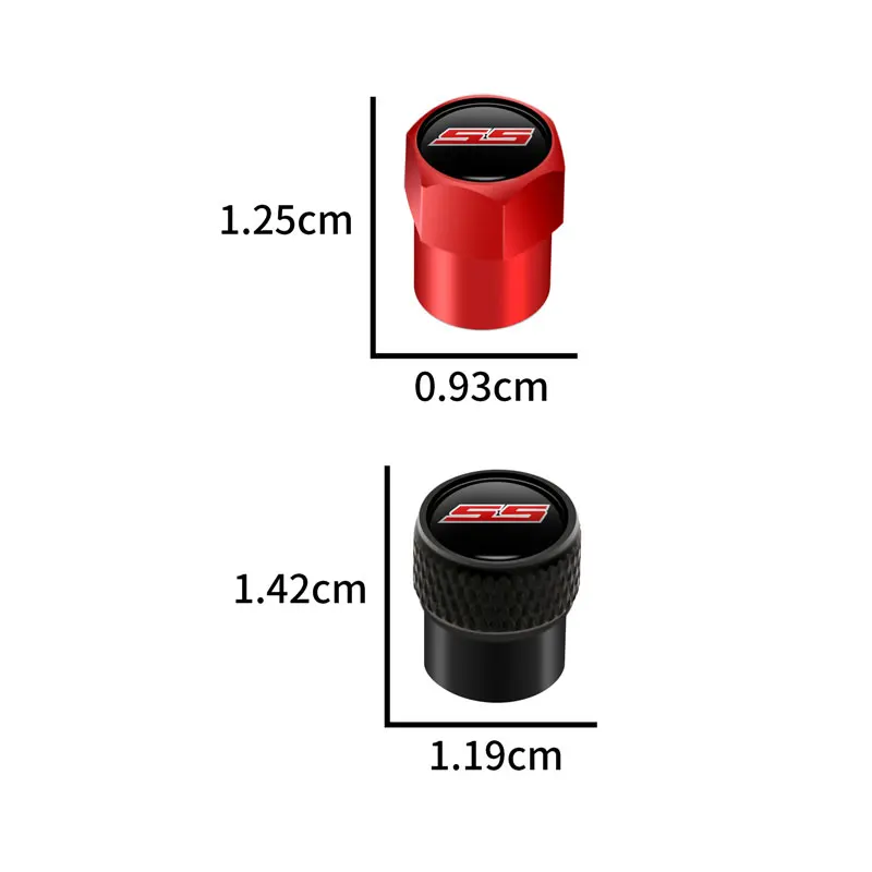 4Pcs Car Styling SS Logo Emblem Metal Car Wheel Tire Cover Air Valve Stem Caps For Chevrolet Cruze Camaro Captiva SS Sport