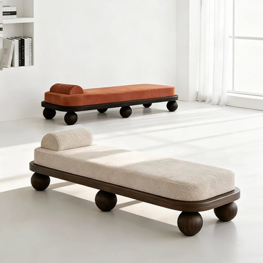 Living room solid wood sofa stool bedroom fabric bedside stool bench bench