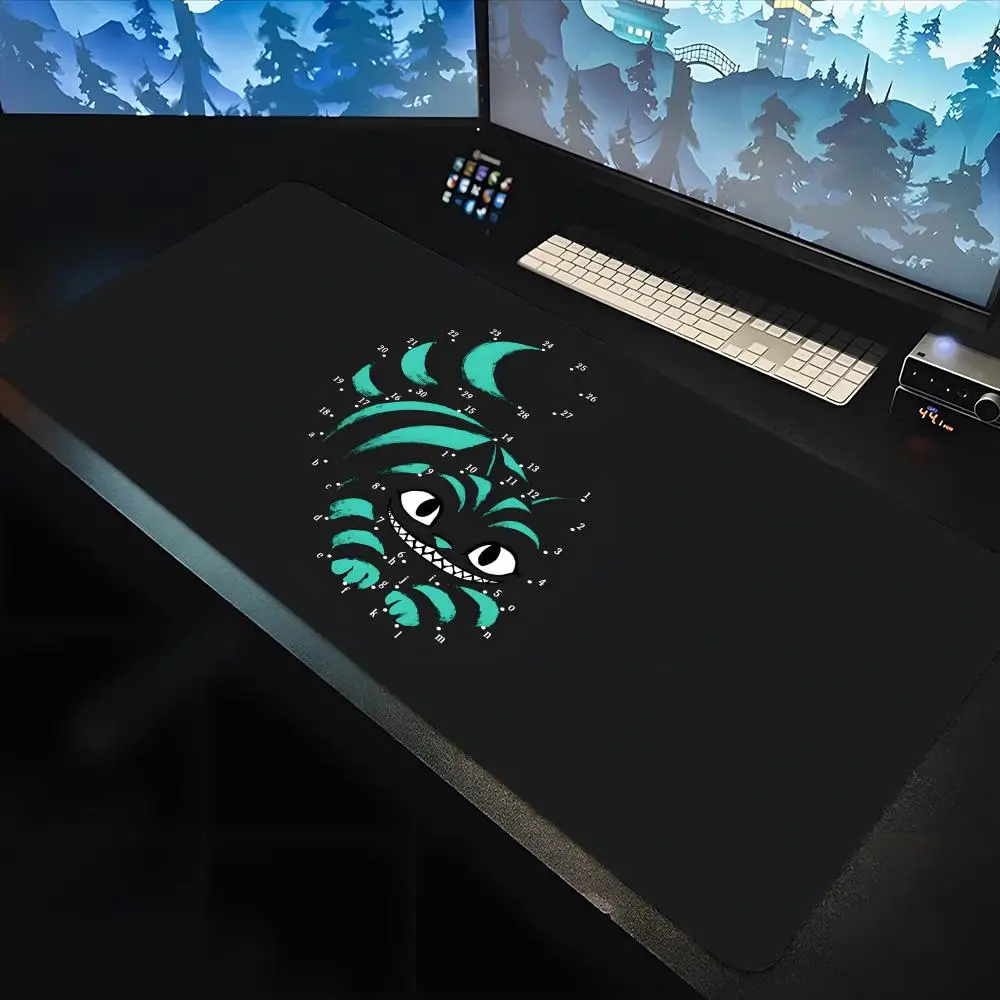 ديزني أليس في بلاد العجائب القط ماوس الوسادة سلامة كبيرة لوحة المفاتيح وسادة مكتب عدم الانزلاق المطاط الألعاب ماوس الوسادة الكمبيوتر المحمول السجاد 600x300