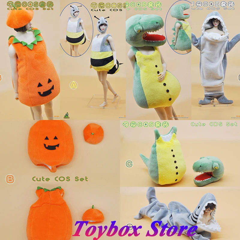 

CUKE TOYS MA-041 1/6 Female Soldier Cute Bee Shark Dinosaur Animal Red Potato Cute Cos Set Toys For 12" Figure Soldier Decors