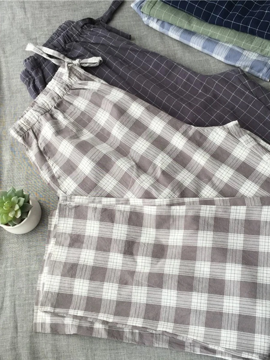 يمكن ارتداؤ سراويل بيجامة رجالية في الخارج في الربيع والخريف، سراويل منزلية فضفاضة مقاس كبير غير رسمية بسيطة للرجال