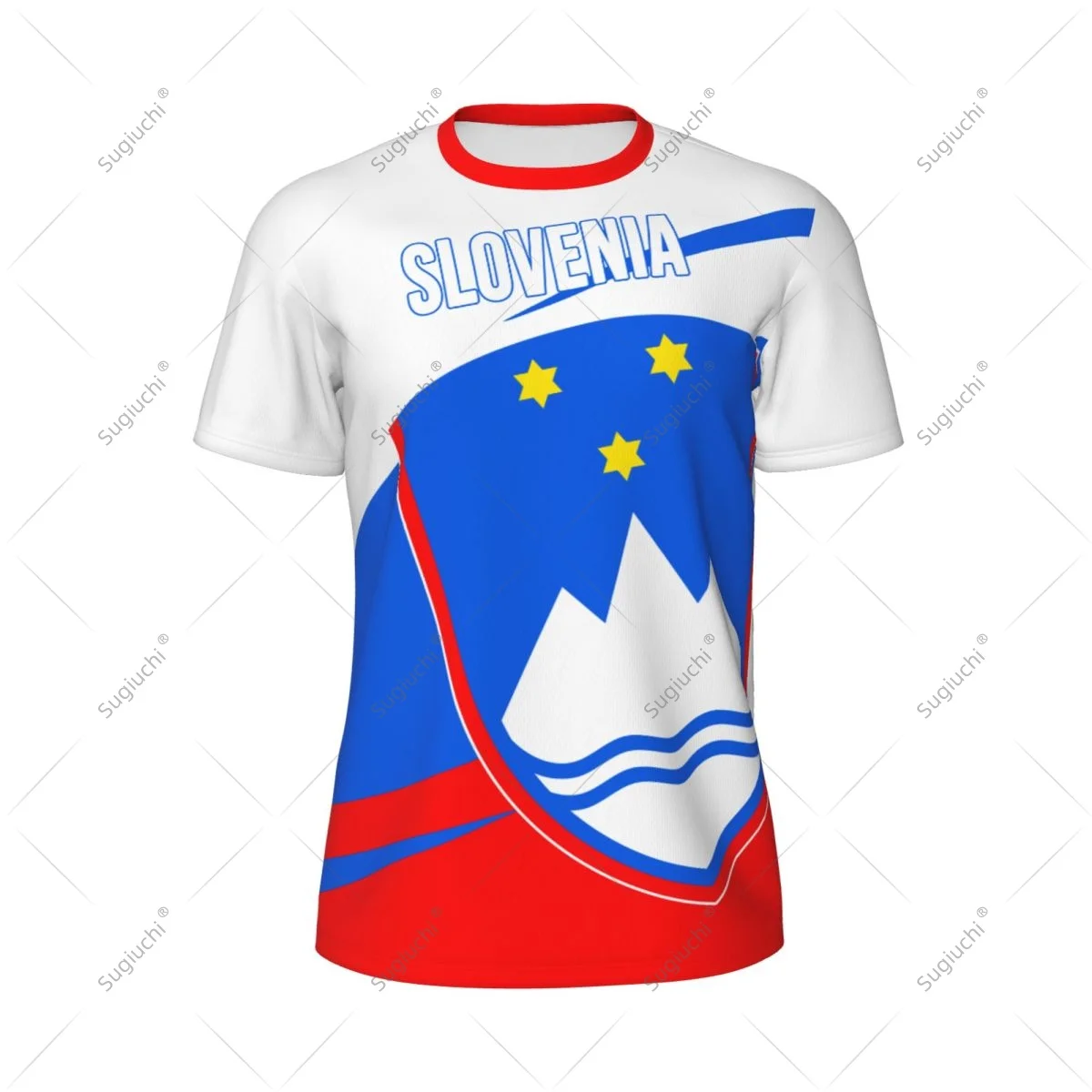 Slovenia Flag Men Sports T-shirt Women Tees jersey for Soccer Football Running Bike Tennis Fitness Fans