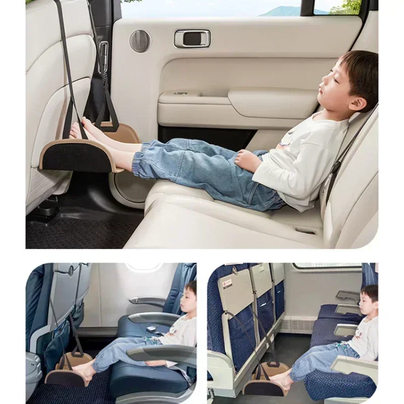 Almohadilla extensora de asiento de viaje para avión portátil para niños, cama de vuelo ajustable con almohadilla de extensión de asiento de tela Oxford, 1 Uds.