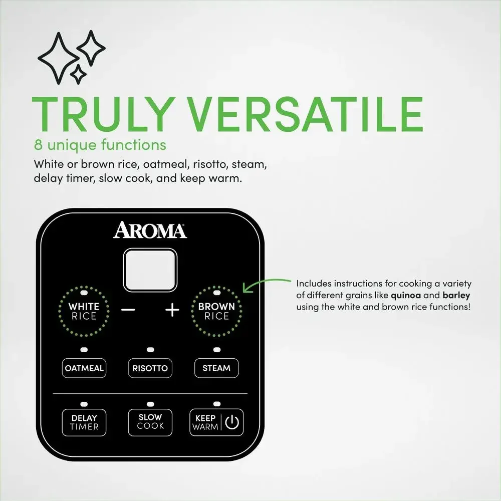® 8 أكواب مطبوخة)/2 كيو تي. طباخ رقمي متعدد الأرز والحبوب باللون الأسود الجديد ARC-994SB #4