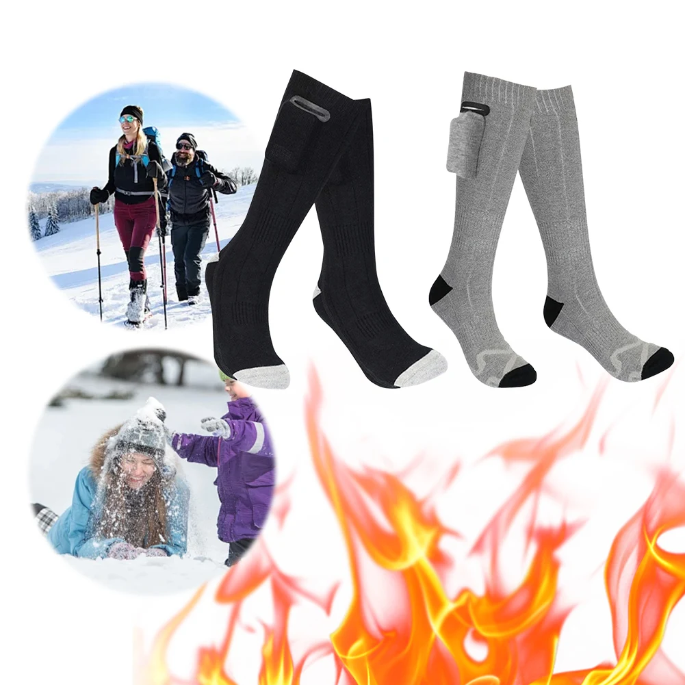 

Electric Heated Socks Battery Heated Socks Breathable Rechargeable Skiing Sock Outdoor Sport Socks for Fishing Cycling Hunting