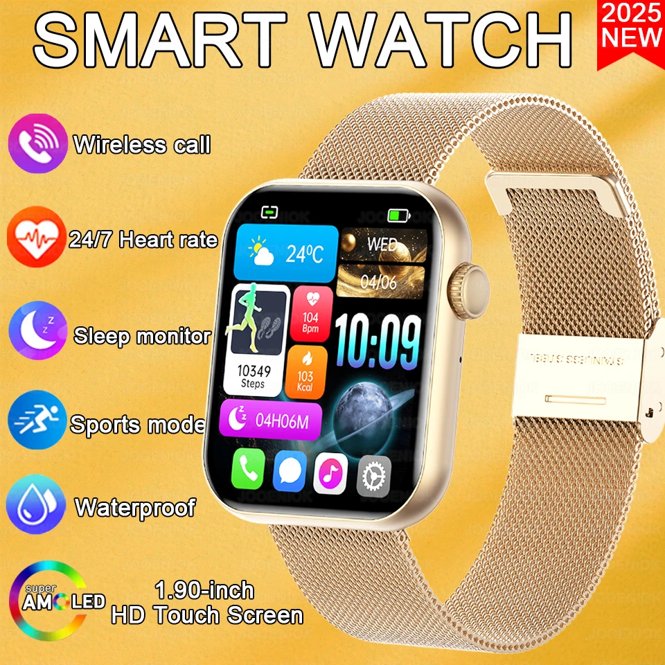 

2025 New 1.9-inch HD Smart Watch Men Bluetooth Call Multiple Exercise Modes Watch Heart Rate IP68 Waterproof Smartwatch Women