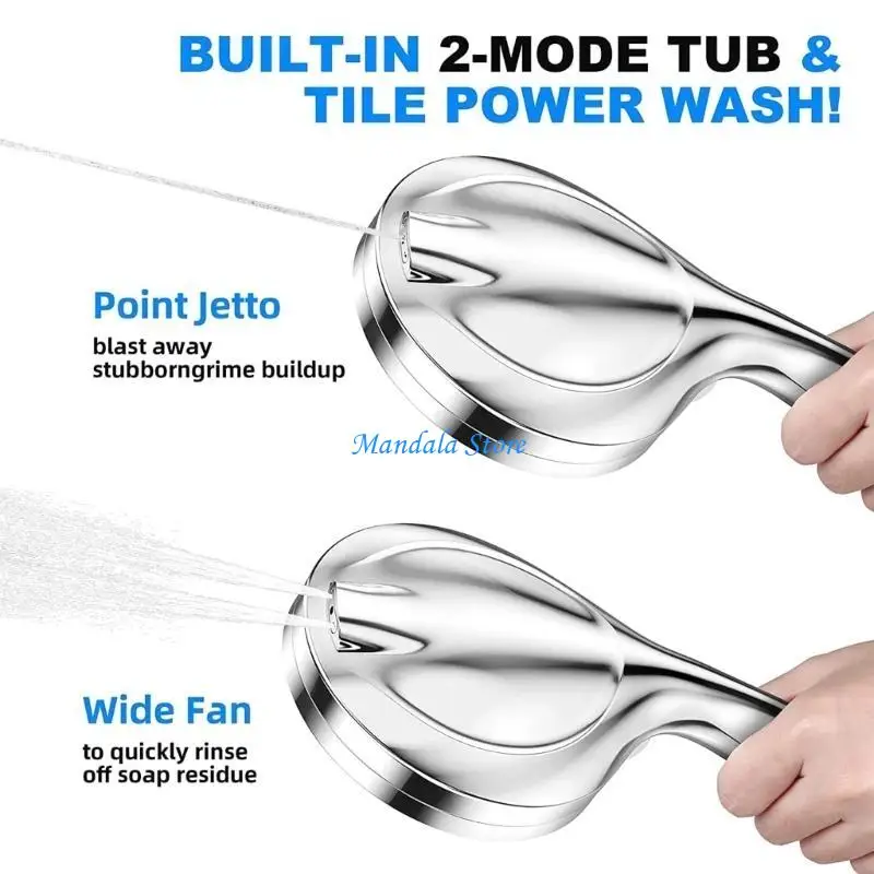 U2JC 10 スプレー設定シャワーヘッド ホーストップスプレー & ハンドヘルドシャワーヘッド圧力ブーストシャワーヘッド付きユニバーサル耐久性