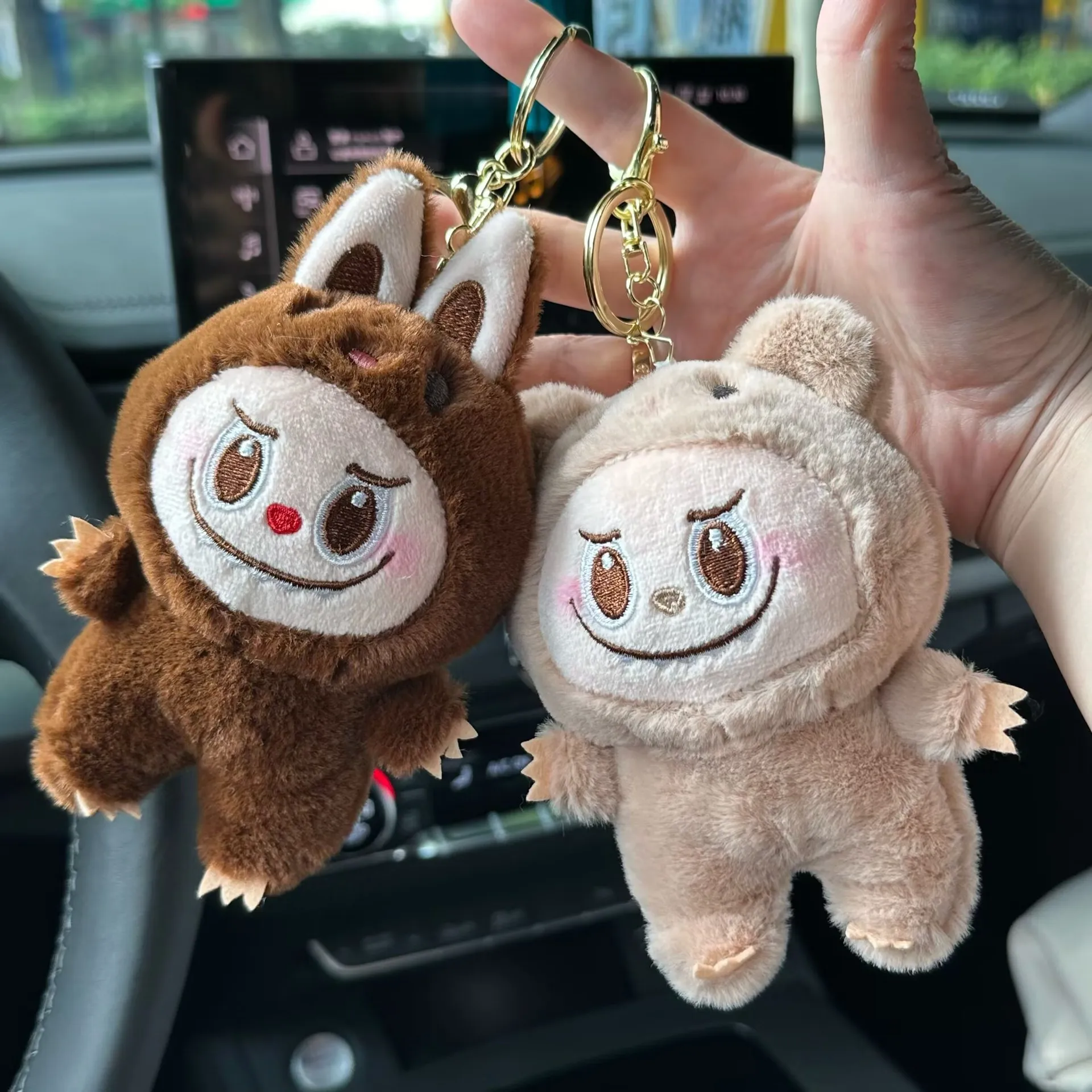 New labubu character peripheral cross-dressing series plush keychain bag pendant student school bag decoration Christmas gift