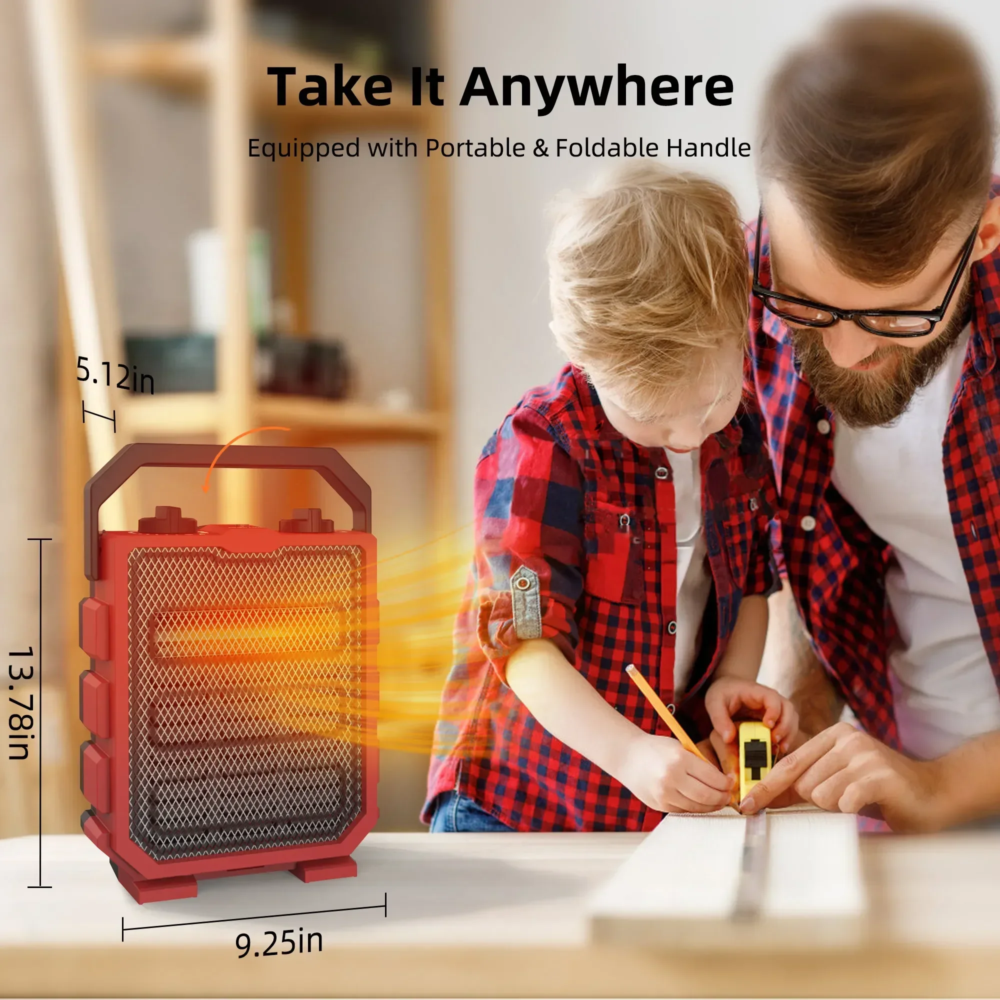 1500 واط/750 واط تسخين سريع ارتفاع درجة الحرارة حماية الحليب منزل فائدة مروحة الفضاء المحمولة سخان كهربائي صغير مع مقبض قابل للطي #6