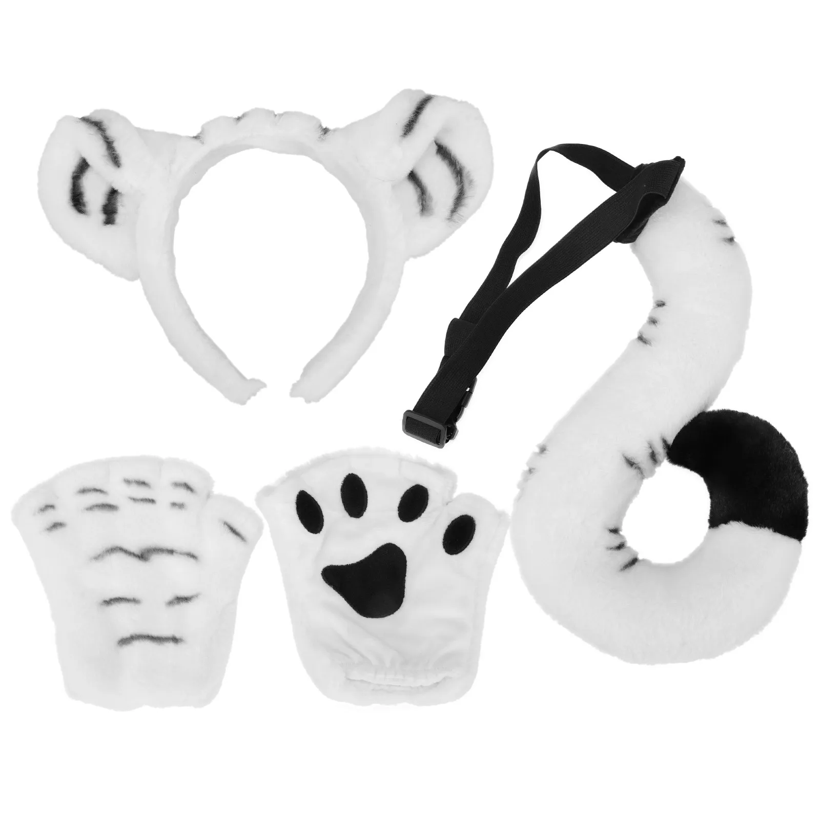 

1 set Tiger Ear Headband With Tail Animal Design Headdress For Kids Cosplay Costume Party Supplies Performance Prop Ears