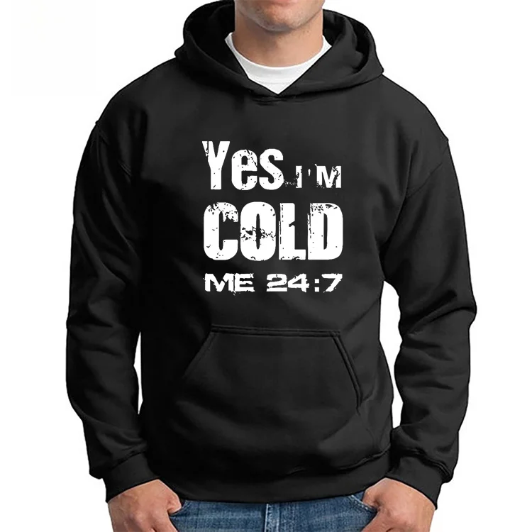 

Yes I'm Cold Letter Hoodie Sweatirt Long Printed ex Stand Fit Winter Faion Ladies' T-irt Other Material 00%