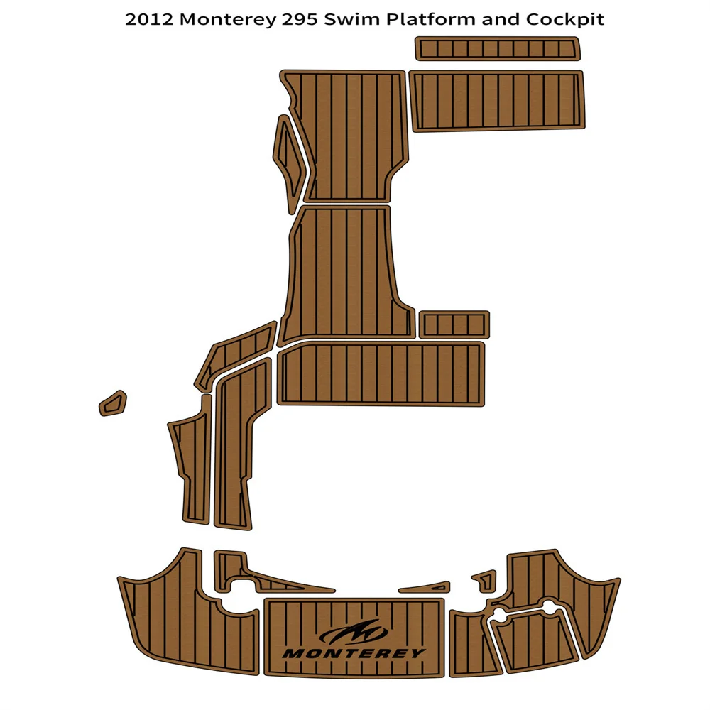 

2012 Monterey 295 Swim Platform Cockpit Pad Boat EVA Foam Teak Deck Floor Mat SeaDek MarineMat Style Self Adhesive