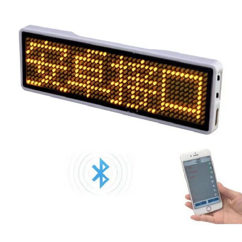 

Customized. Led Badge Business Card Screen Scrolling Word-Moving Didi Designated Driver Work Badge Yellow Display Nine-Color She