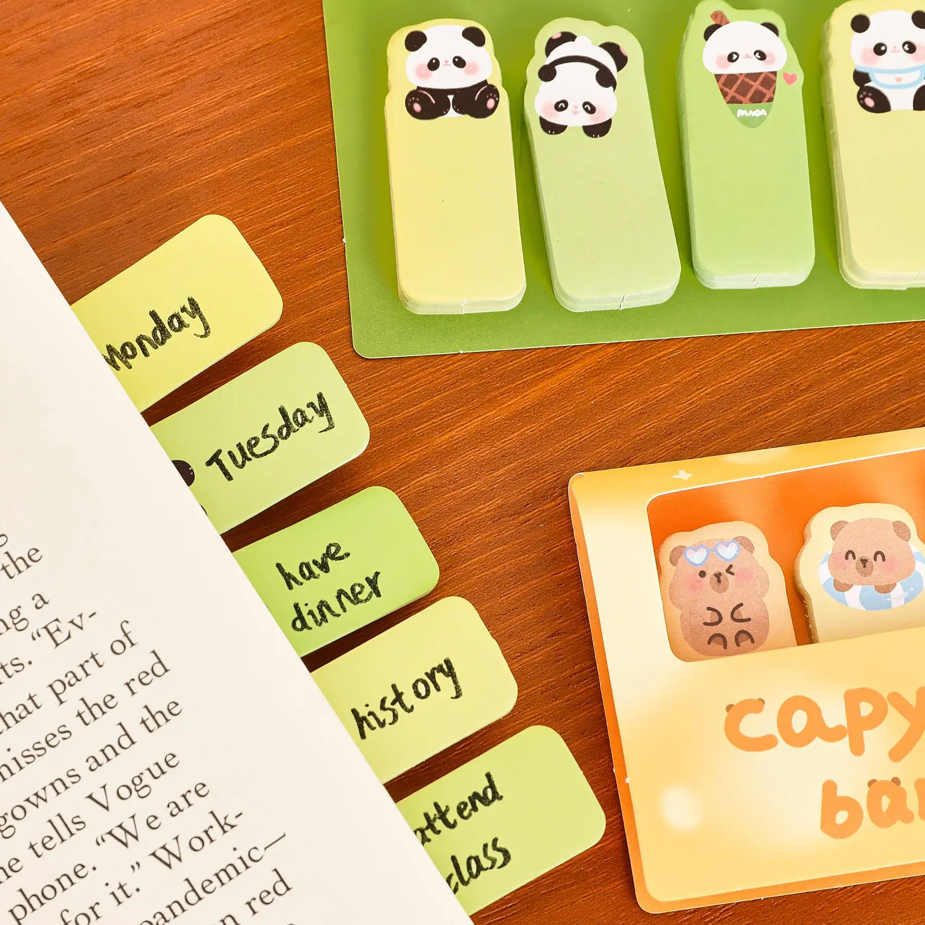 150/600 Lembar Stiker Indeks Kartun Catatan Tempel Lucu Label Kategori Perekat Diri Alat Tulis Belajar Siswa Memo Pad