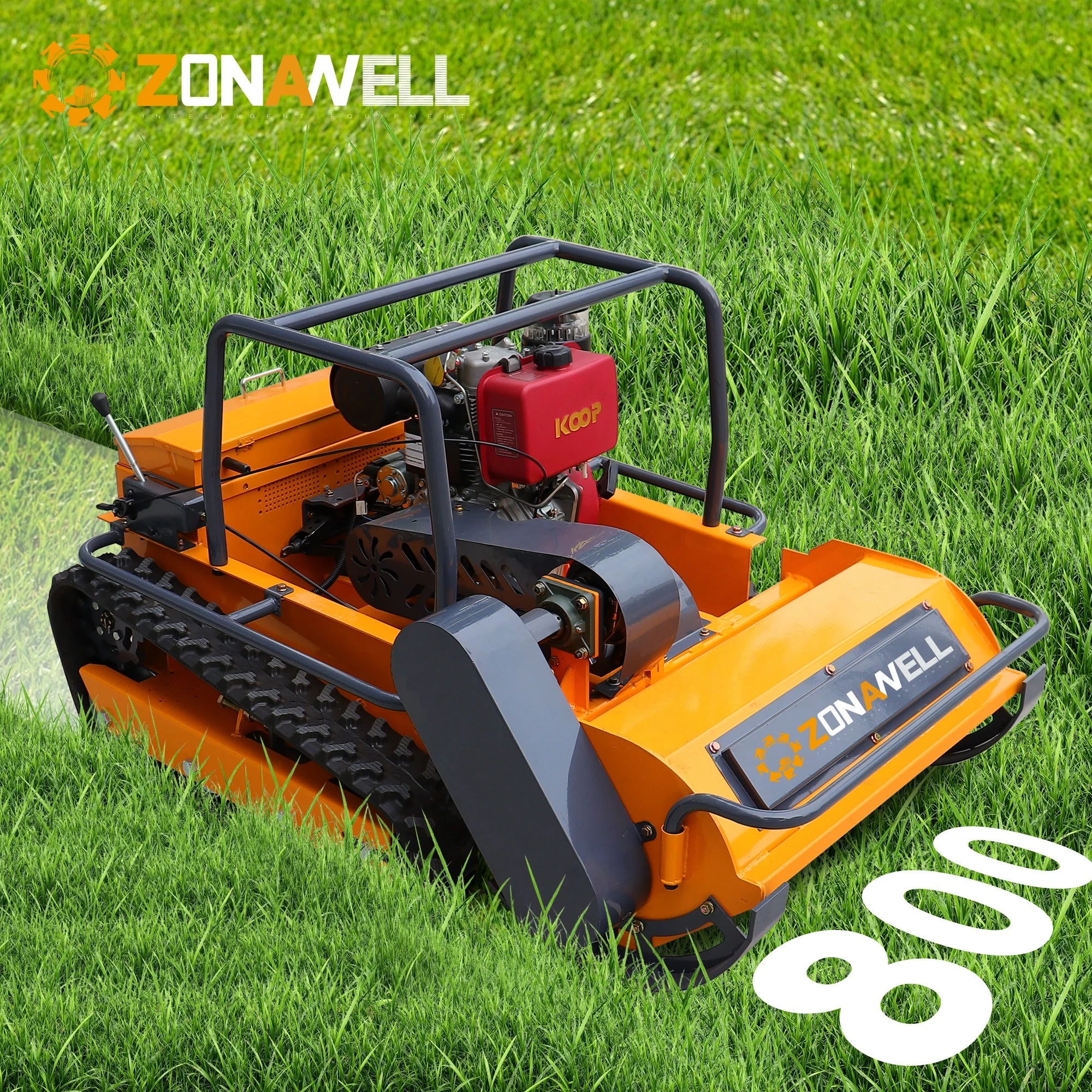500mm 800mm 1000mm 1200mm CE EPA Diesel Engine All Terrain Agriculture Rubber Remote Control Robot Flail Lawn Mower