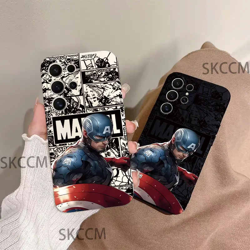マーベルキャプテンアメリカの電話ケース,サムスンギャラクシーs24ウルトラ,s23fe,s22,s20 plus,a15,a35,a50,a51,a54,a55,a71,a72,a73