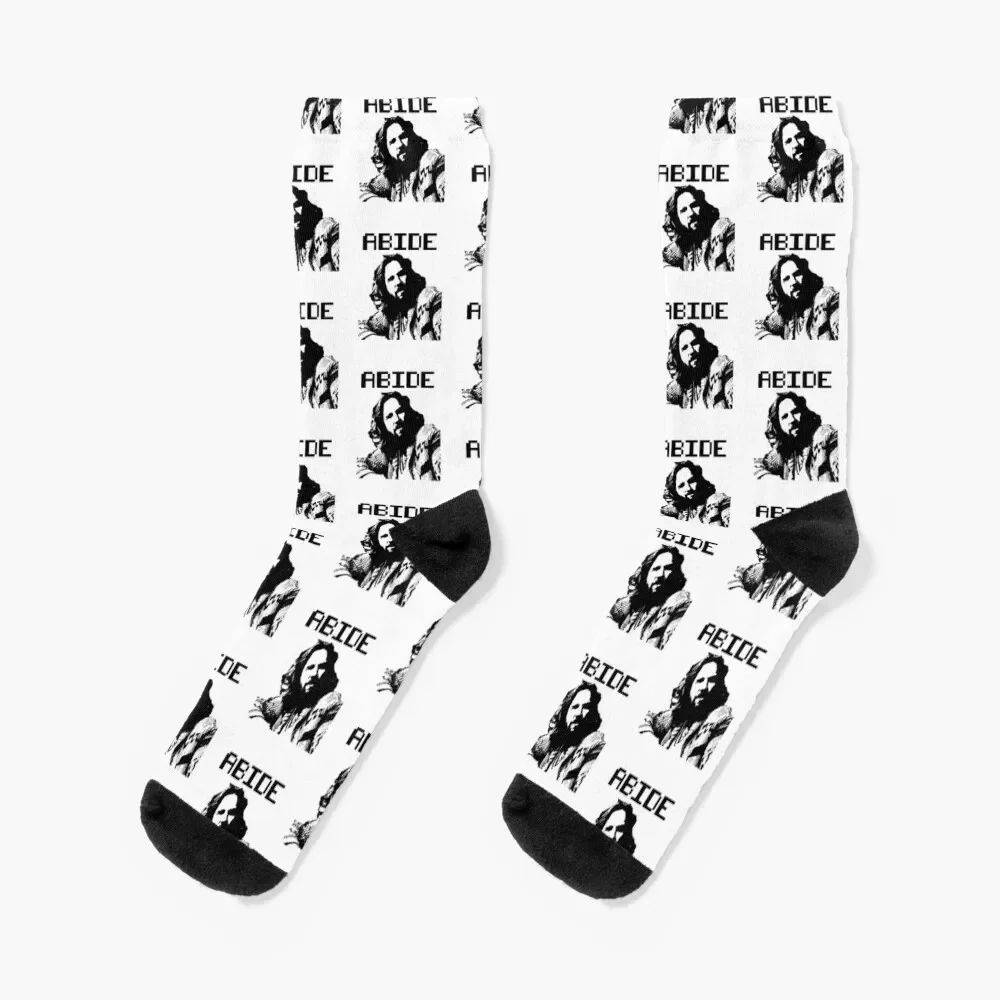 Abide, The Dude 8 Bit Graphic Quote Socks basketball cycling Woman Socks Men's