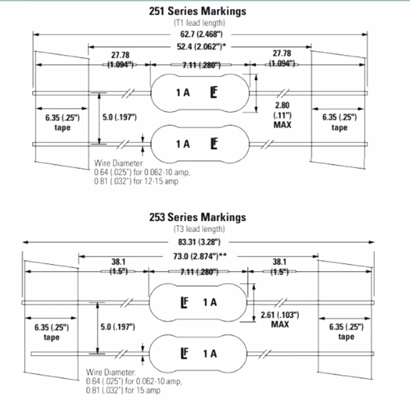 Import resistor type 62/125/200/250/375/500/750mA printer Fast blow Fuse 1A 2A 3A 4A 5A 7A 10A 125V