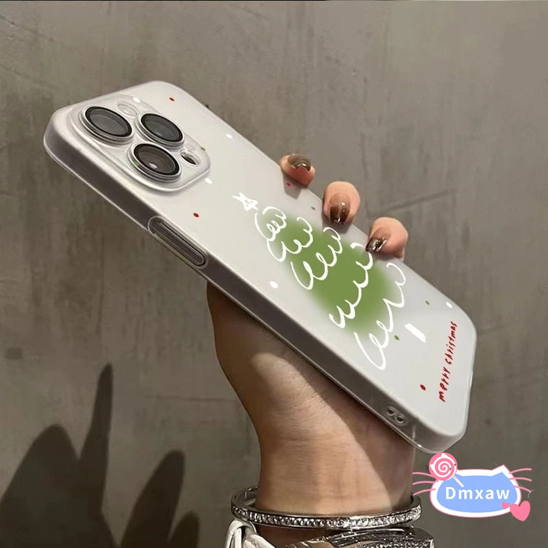 ل iQOO Z10 Z9 توربو توربو + Z7 Z6 برو لايت Z10x Z9x Z8 Z8x Z7 Z7x Z1 جراب هاتف متدرج شجرة عيد ميلاد سعيد غطاء لطيف