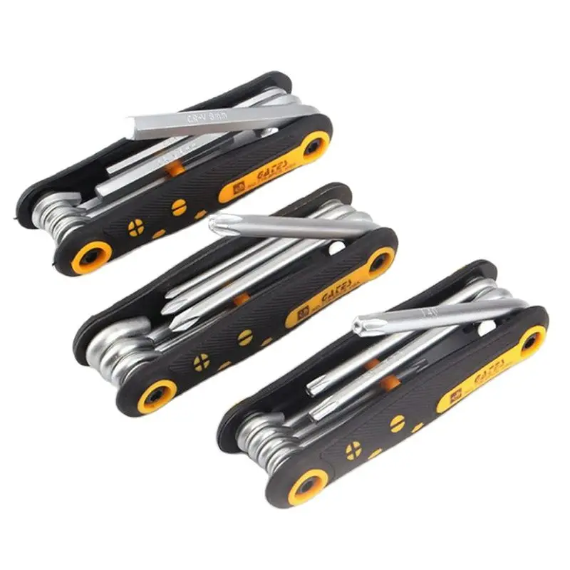 8 in 1 Folding Screwdriver Set Torx Screwdriver Mini Screwdriver Bits Kit Hexagon Torx Screwdriver Phillips Flat Screw Driver