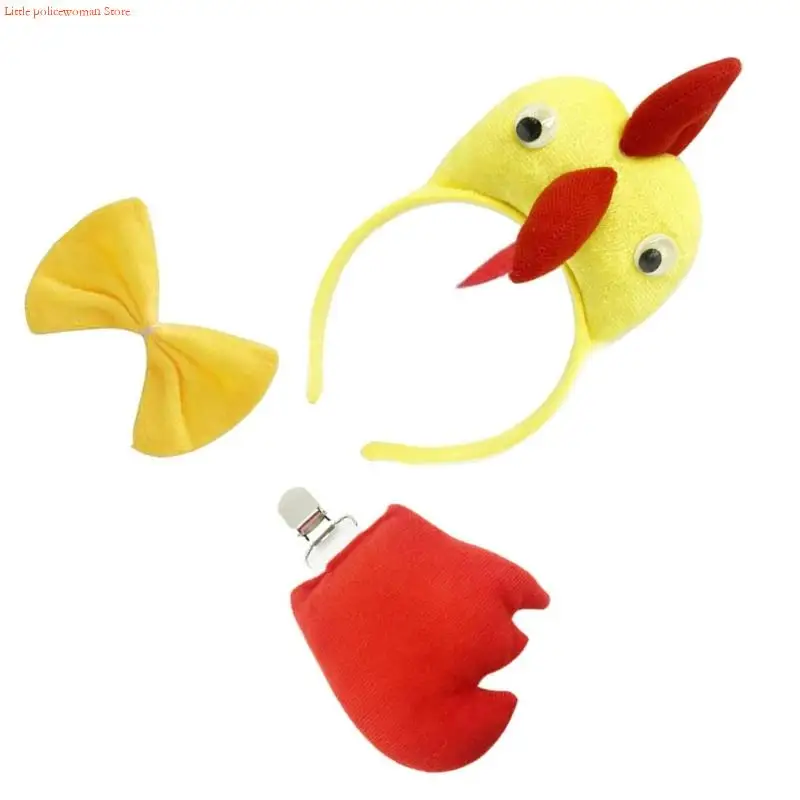 F92D Thanksgiving-outfits Thanksgiving Turkije-kostuums Set Turkije-hoofdband, vlinderdas, Turkije-staart