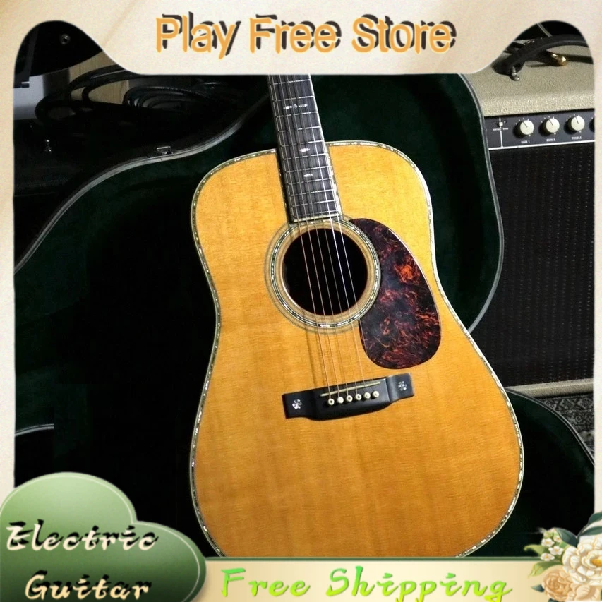 D42 Solid Top Acoustic Guitar Picea Asperata Body Glossy Surface Abalone Inlay Exquisite Gift Free Shipping Hot Sale