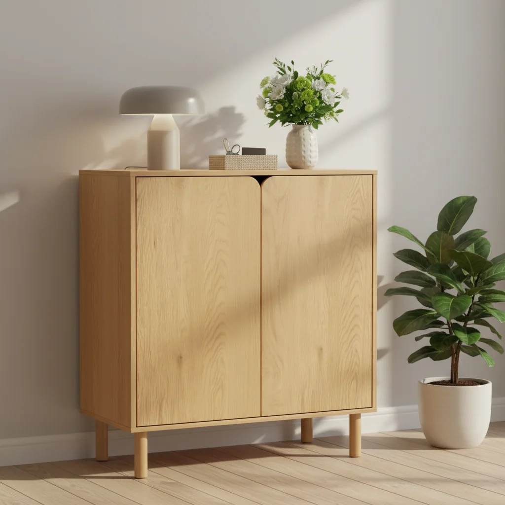 xx-Modern Natural Looking Eco-Friendly Large Capacity 2 Door Panel Wooden Storage Cabinet for Living Room Furniture^