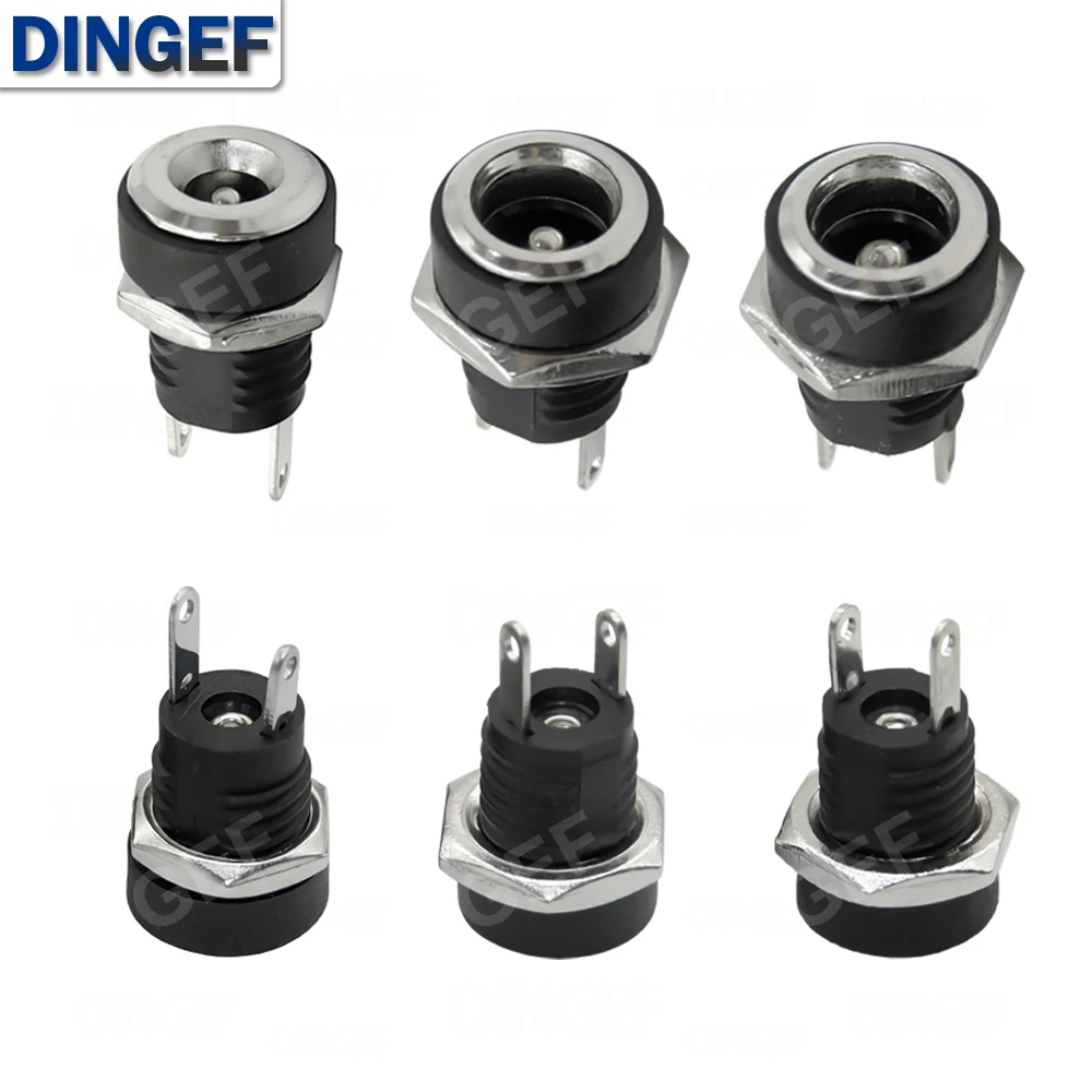 10PCS DC-022B 3A 12v für DC Netzteil Jack Buchse Weibliche Panel Mount Stecker 5,5mm x 2,1mm 5,5mm x 2,5mm DC022B Stecker