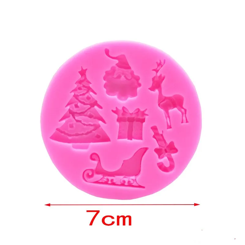 XMAS Christmas Snowman Deer Tree Silicone Mold Kitchen Baking Navidad Chocolate Candy Clay Making Cake Decoration Accessories