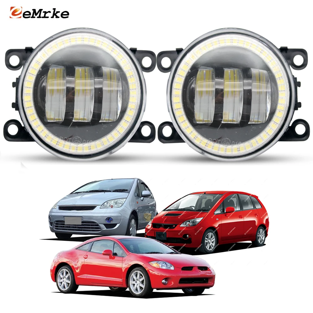 Led Fog Lights Angel Eye DRL For Mitsubishi Colt Plus / Colt Ralliart Eclipse2005-2008 Front Bumper Daytime Running Lamp Replace