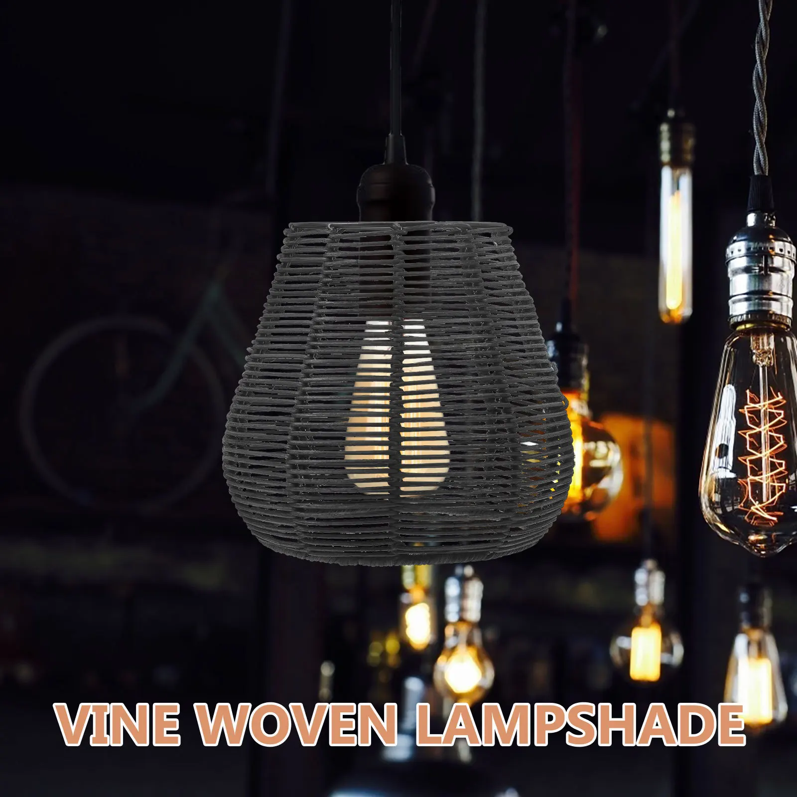 

Handwoven Pendant Lampshade Rustic Woven Light Cover Stable for Restaurant Cafe Home Bar Hotel Lampshade