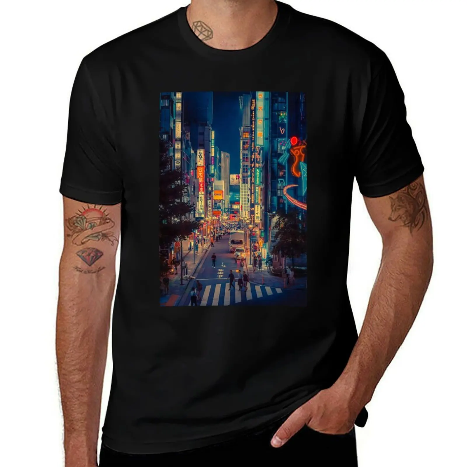 

In the Distance- Japan Night Photo T-Shirt graphic t shirt vintage custom t-shirts summer shirt mens t shirts
