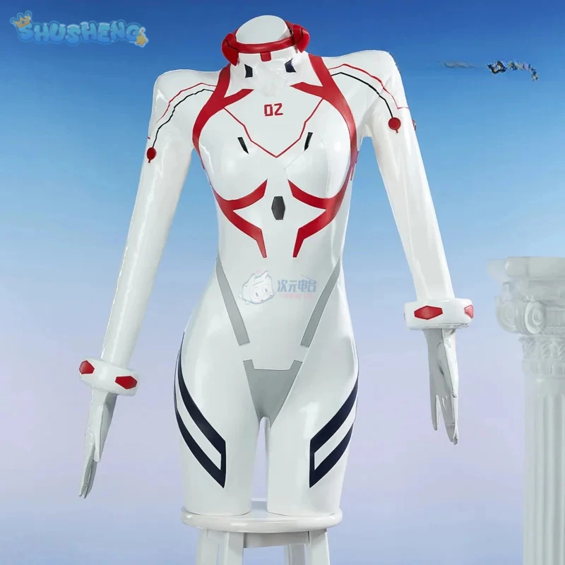 Theater version: Asuka Langley Soryu Cosplay EVA Costume Halloween party women's new sexy tight fitting jumpsuit Wig prop set