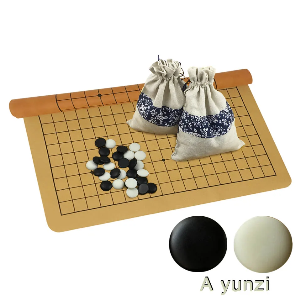 Go Game A B C D Yunzi Wei Qi Stones High Grade Go Chess Set 361 Pieces For 19 Road PU Leather board Chinese Old Game