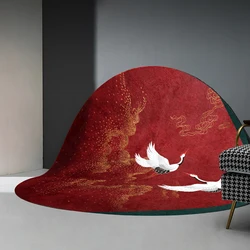 New Chinese Style Round Carpets for Living Room Home Decor Anti-Slip Floor Mat Bedroom Bedside Rug Art Studio Large Area Carpet