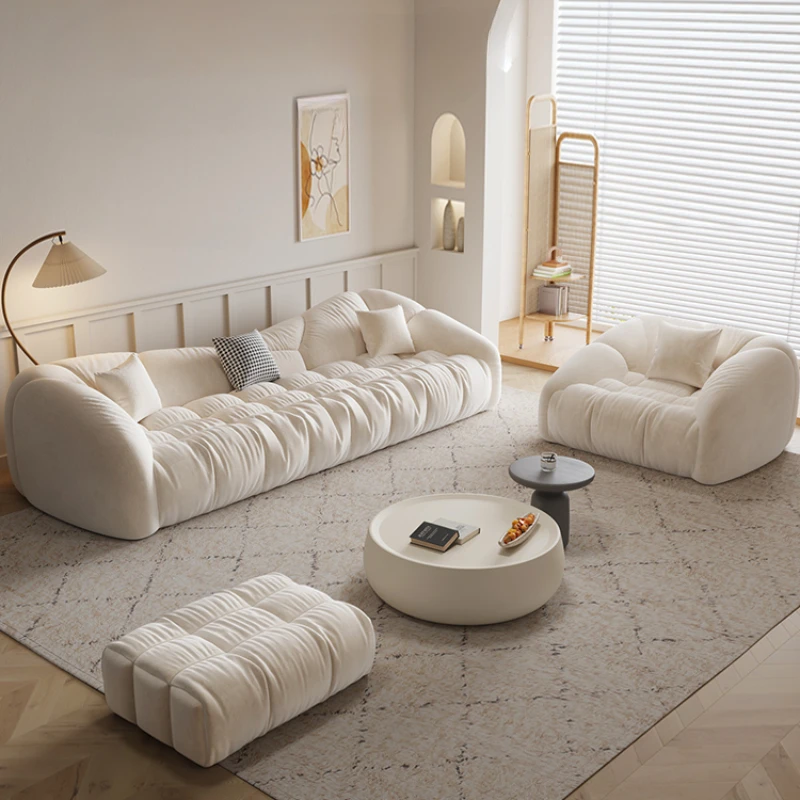 

Relaxing Nordic Puff Sofa Unique Soft White Loveseat Sofa Lounge Modern Divani Da Soggiorno Living Room Furniture