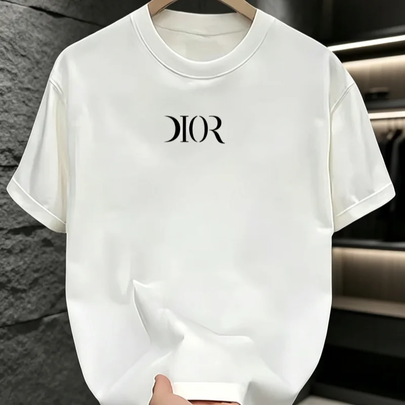 2026 New Parent‑Child Matching Unisex Oversized T‑Shirt Minimal Stylized Letter Logo Chest Front Print Black Streetwear Tops