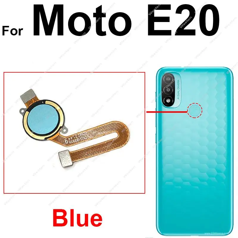 Fingerprint Sensor Home Button Touch ID Key Flex Cable For Motorola Moto E20 E40 E32 E32S Power On Off Flex Cable Repair Parts